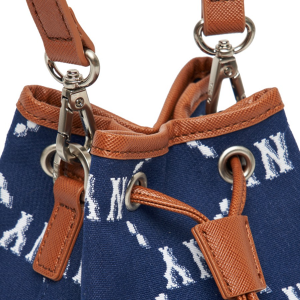Túi MLB Monogram NY Yankees Mini Bucket 'Navy Brown' - Ảnh 3