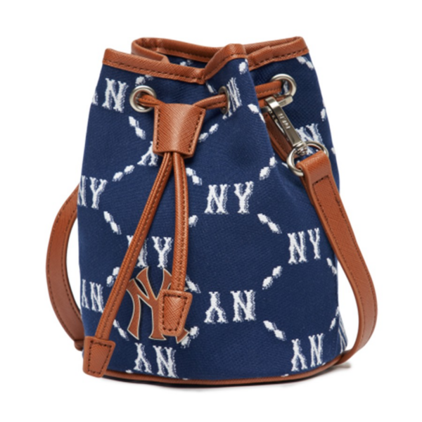 Túi MLB Monogram NY Yankees Mini Bucket 'Navy Brown' - Ảnh 2
