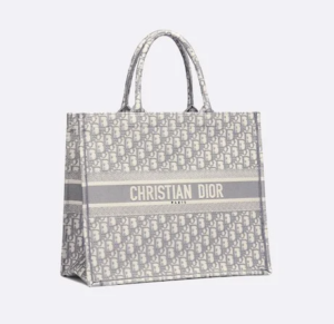 Tui Dior Large Book Tote 'Gray Dior Oblique Embroidery' M1286ZRIW-M932