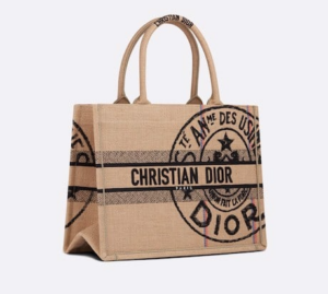 Tui Dior Medium Book Tote 'Beige Jute Canvas Embroidered' M1296ZRUW-M918