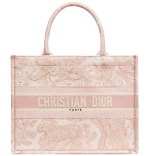 Tui Dior Medium Book Tote 'Pink Toile De Jouy Embroidery' M1296ZTDT-M956