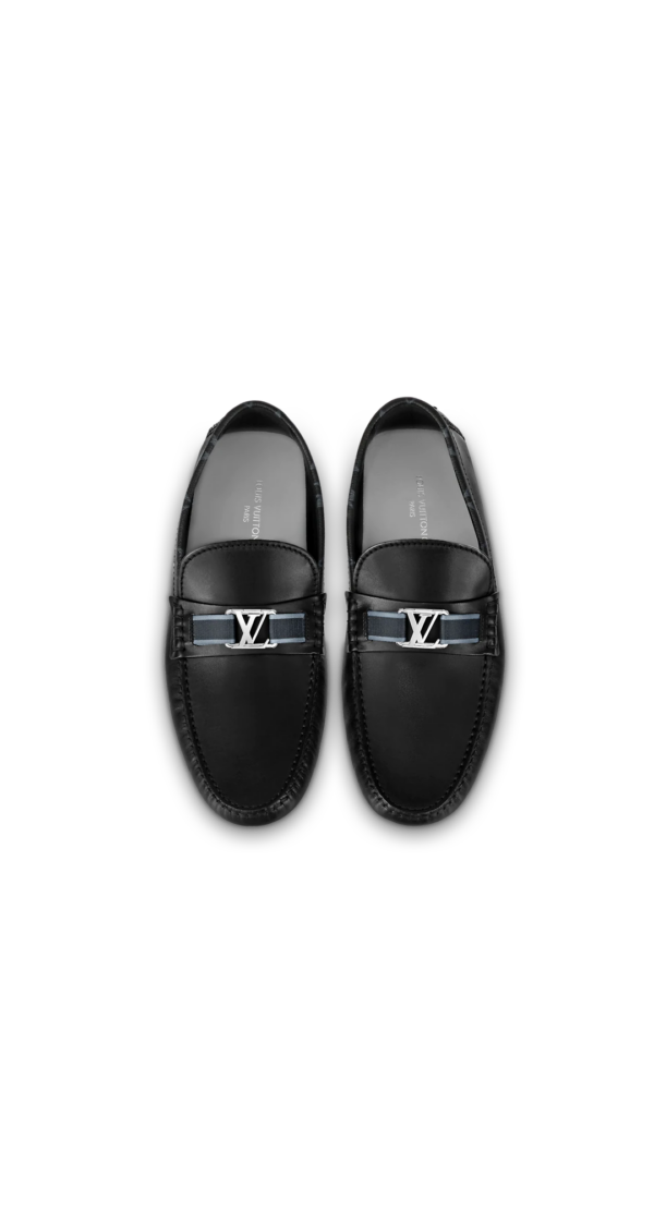 Giày Louis Vuitton Hockenheim Moccasins 'Black' 1AA09S - Ảnh 2