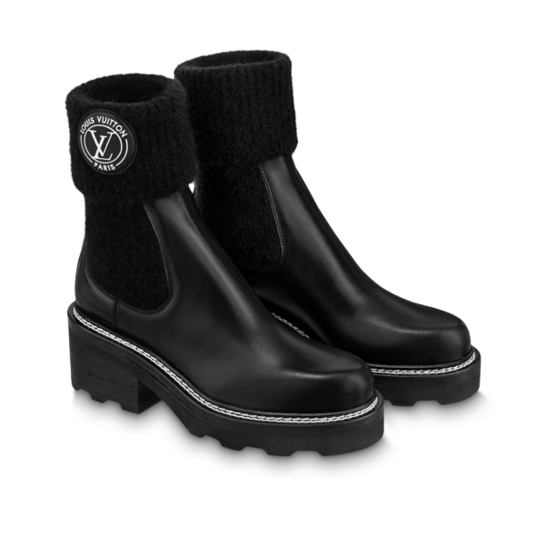 Giày Louis Vuitton LV Beaubourg Ankle Boots 'Black' 1AABU1 - Ảnh 2