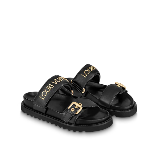 Dép Louis Vuitton Paseo Flat Comfort Mules 'Black' 1AAB6H - Ảnh 5