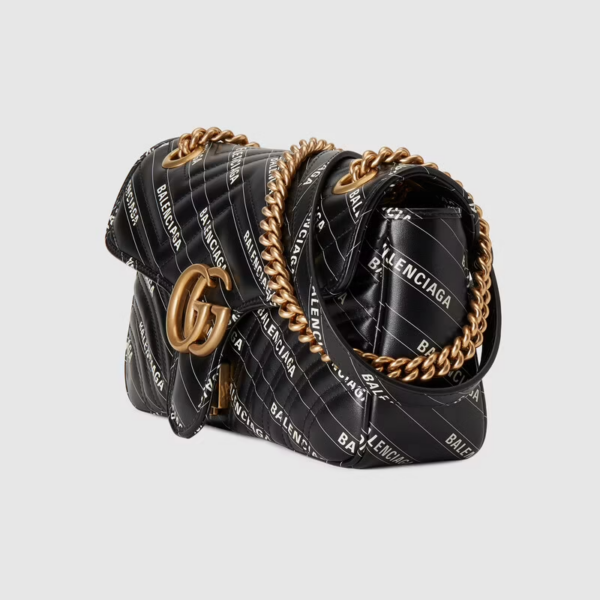 Túi Gucci The Hacker Project Small GG Marmont Black Leather 443497-UK5AT-1089 - Ảnh 4