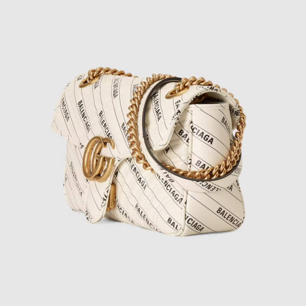 Túi Gucci The Hacker Project Smlall GG Marmont White Leather 443497-UK5AT-9099 - Ảnh 4