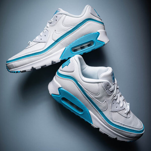 Giày Nike Undefeated x Air Max 90 'White Blue Fury' CJ7197-102 - Ảnh 2