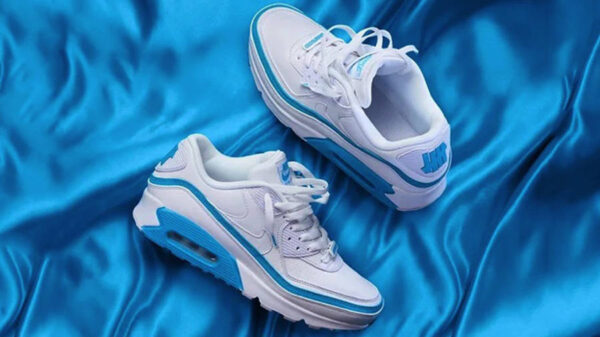 Giày Nike Undefeated x Air Max 90 'White Blue Fury' CJ7197-102 - Ảnh 7