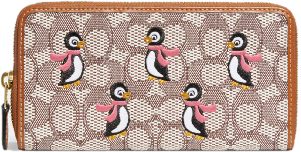 Vi Coach Accordion Zip Penguin Motif 'Cocoa' C7721-B4TA7