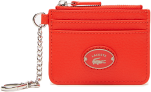 Vi Lacoste Snap Grained Leather Card Holder 'Red' NF3935G53G-L41