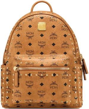 Balo MCM Stark Backpack Studded Visetos Cognac MMKAAVE01CO001