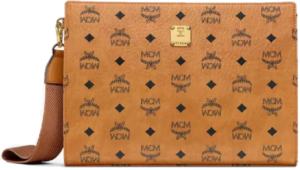 Tui MCM Zip Pouch in Visetos Original 'Cognac' MXZBSVI14CO001