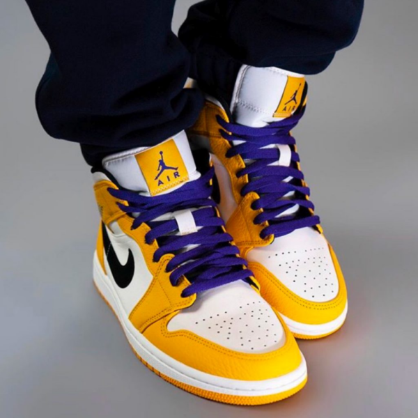 Giày Nike Air Jordan 1 Mid 'Lakers' 852542-700 - Ảnh 5