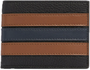 Vi Coach Slim Billfold Wallet With Varsity Stripe 'Gunmetal' 3003-QBR64