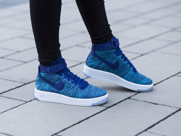 Giày Nike Wmns Air Force 1 Flyknit 'Blue Lagoon' 818018-400 - Ảnh 3