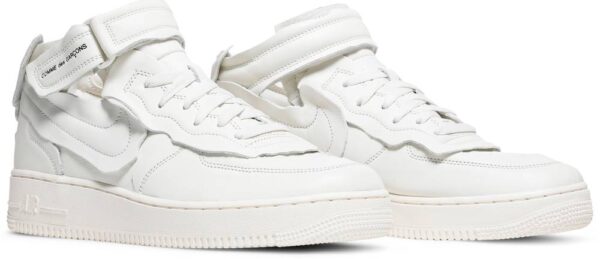 Giày Nike Comme des Garçons x Air Force 1 Mid 'Triple White' DC3601-100 - Ảnh 5