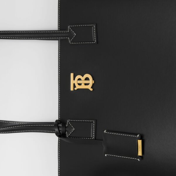 Túi Burberry Medium Monogram Motif Leather Tote 'Black' - Ảnh 2