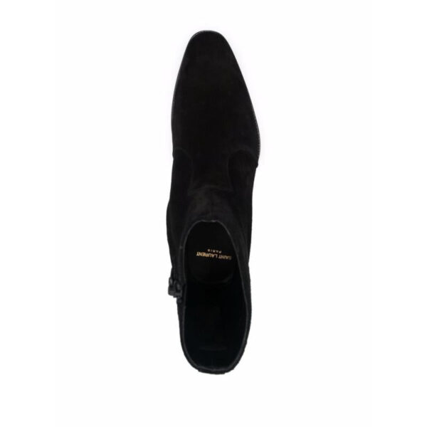 Giày Saint Laurent Wyatt Zipped Boots In Suede 6703391NZ001000 - Ảnh 4