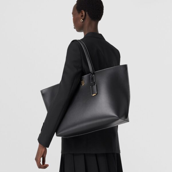 Túi Burberry Large Monogram Motif Leather Tote 'Black' - Ảnh 2