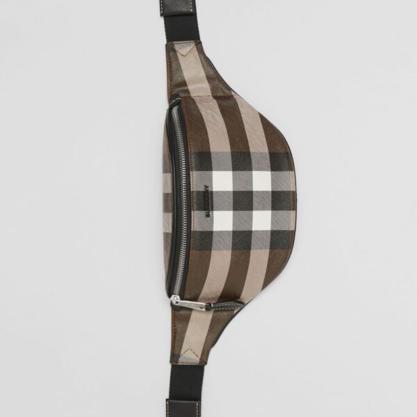 Túi Burberry Mini Check and Leather Bum Bag 'Dark Birch Brown' p80507971 - Ảnh 3