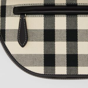 Alternative view of Túi Burberry Small Check Canvas and Leather Olympia Bag 'Buttermilk Beige Black'