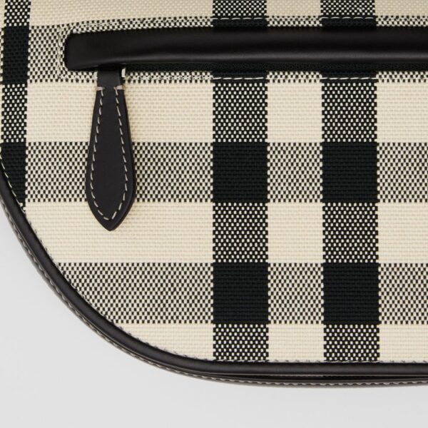 Túi Burberry Small Check Canvas and Leather Olympia Bag 'Buttermilk Beige Black' - Ảnh 2