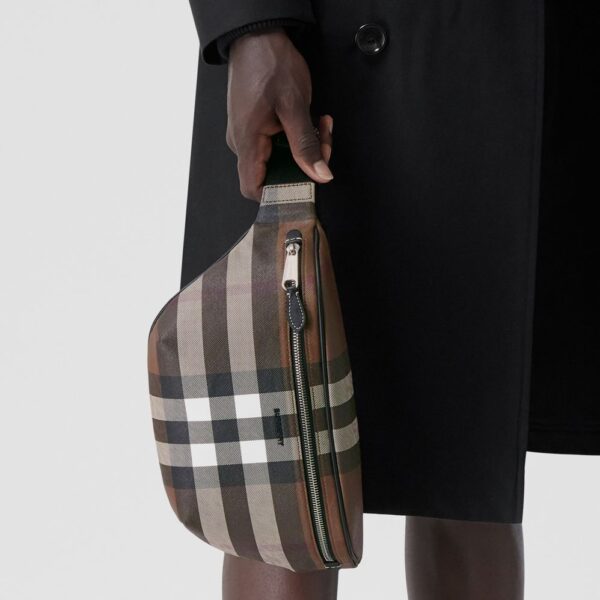 Túi Burberry Check and Leather Bum Bag 'Dark Birch Brown' p80528061 - Ảnh 4
