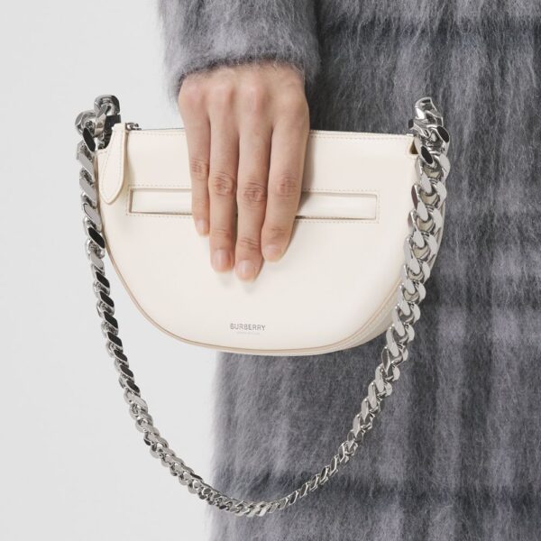 Túi Burberry Mini Leather Zip Olympia Bag 'Pale Vanilla' - Ảnh 3