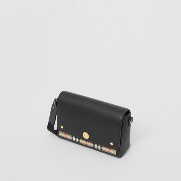 Túi Burberry Leather and Vintage Check Note Crossbody Bag 'Black' - Ảnh 4