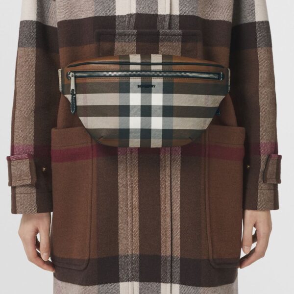 Túi Burberry Check and Leather Bum Bag 'Dark Birch Brown' p80528061 - Ảnh 3