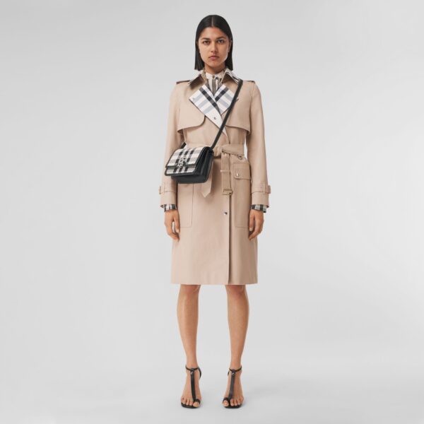 Túi Burberry Small Check Canvas and Leather TB Bag 'Butter Beige Black' - Ảnh 6