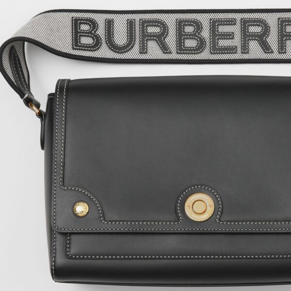 Túi Burberry Topstitched Leather Note Crossbody Bag 'Black' p80441771 - Ảnh 2