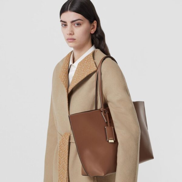 Túi Burberry Medium Monogram Motif Leather Tote 'Tan' - Ảnh 3