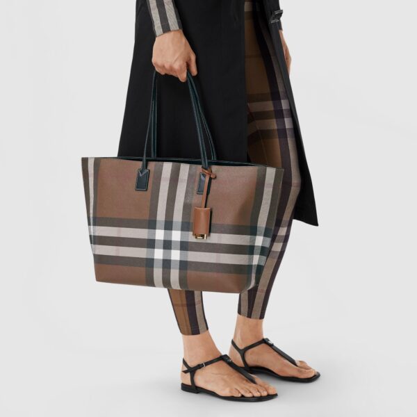 Túi Burberry Medium Check and Leather Tote 'Dark Birch Brown' - Ảnh 3