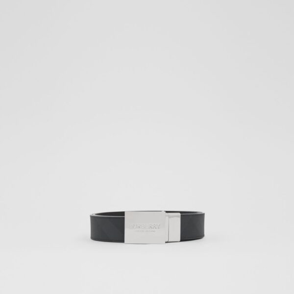 Thắt Lưng Burberry Reversible Plaque Buckle London Check and Leather Belt 'Dark Charcoal' - Ảnh 4
