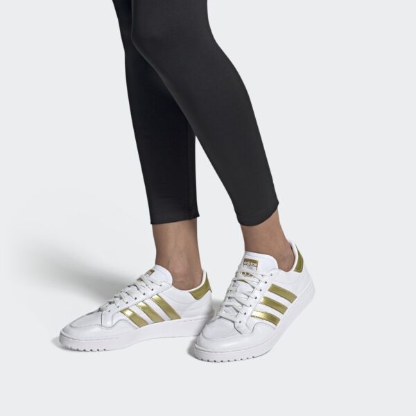 Giày Adidas Wmns Team Court 'White Gold Metallic' EF6058 - Ảnh 2