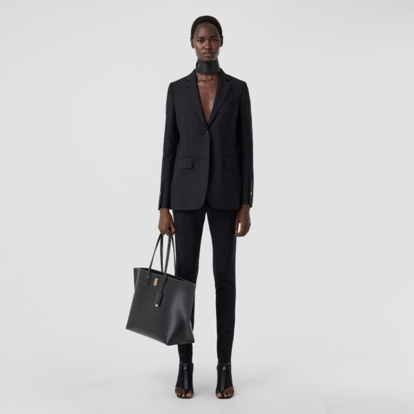 Túi Burberry Large Monogram Motif Leather Tote 'Black' - Ảnh 5