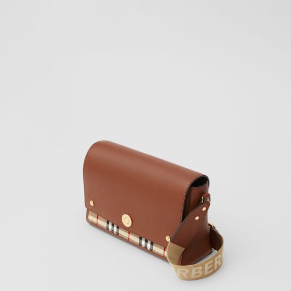 Túi Burberry Vintage Check and Leather Note Crossbody Bag 'Tan' - Ảnh 4