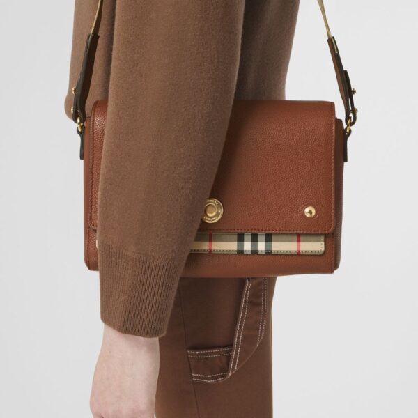 Túi Burberry Vintage Check and Leather Note Crossbody Bag 'Tan' - Ảnh 3