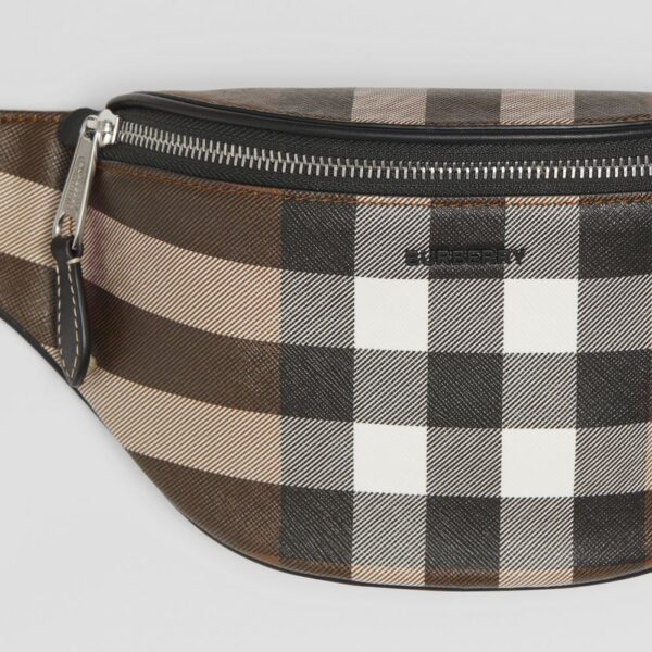 Túi Burberry Mini Check and Leather Bum Bag 'Dark Birch Brown' p80507971 - Ảnh 2