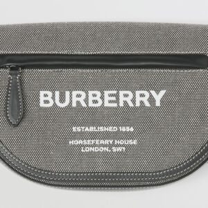 Alternative view of Túi Burberry Small Horseferry Print Canvas Olympia Bum Bag 'Black Grey'