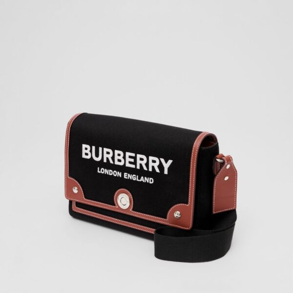 Túi Burberry Horseferry Motif Canvas Note 'Black Tan' P80557481 - Ảnh 4