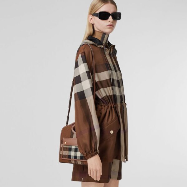 Túi Burberry Mini Knitted Check Leather Pocket Bag 'Dark Birch Brown' - Ảnh 3