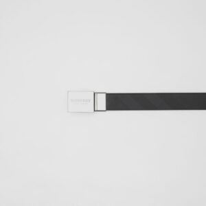 Alternative view of Thắt Lưng Burberry Reversible Plaque Buckle London Check and Leather Belt 'Dark Charcoal'