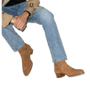 Alternative view of Giày Saint Laurent Wyatt Suede Jodhpur Boot Tobacco 498372BT3009870