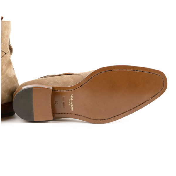 Giày Saint Laurent Wyatt Suede Jodhpur Boot Tobacco 498372BT3009870 - Ảnh 5
