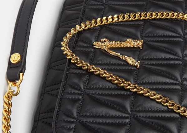 Túi Versace Virtus Quilted Nappa Leather Shoulder Black DBFH822-D2NTRT-DNMOV - Ảnh 5