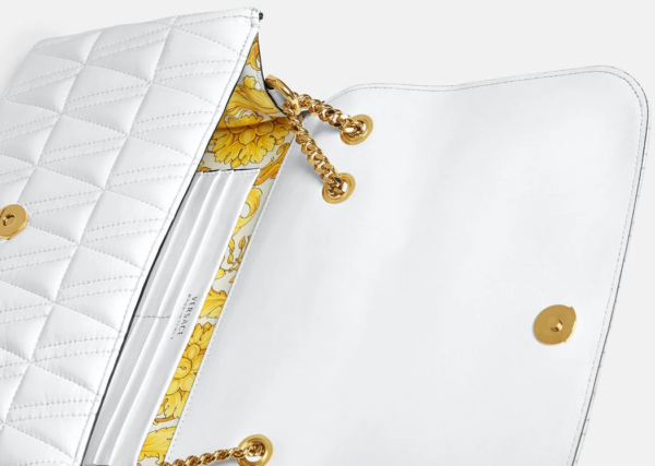 Túi Versace Virtus Quilted Nappa Leather Shoulder White DBFH822-DNATRS-1W00V - Ảnh 6