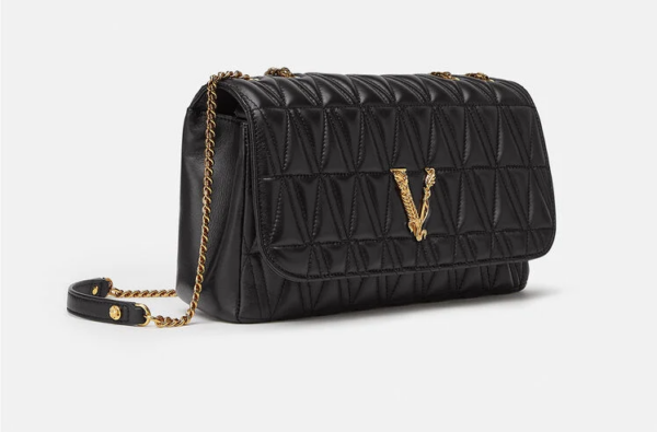 Túi Versace Virtus Quilted Nappa Leather Shoulder Black DBFH822-D2NTRT-DNMOV - Ảnh 4