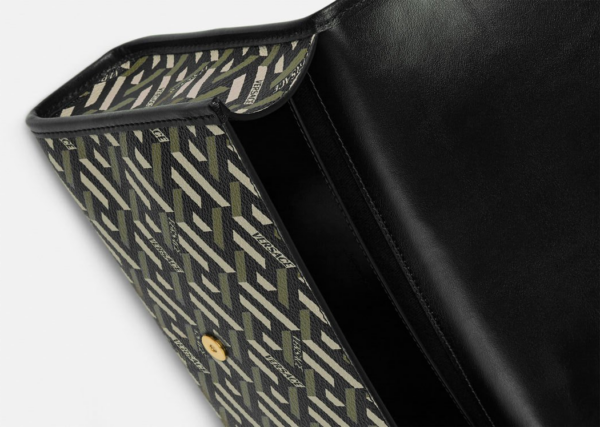 Túi Versace La Greca Signature Shoulder Black Khaki 1001908-1A02129-5B15V - Ảnh 6